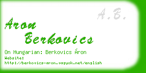 aron berkovics business card